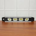 Precision aluminum spirit level with clear markings on bubble vials for alignment