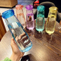 Durable soda lime glass bottle featuring a BPA-free plastic lid
