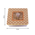 Plastic dry fruit box filled with an assortment of snacks and sweets