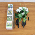 Set of two automatic solar rose flower lights for pathway lighting