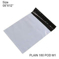 Plain 09x12 inch tamper-proof bags for secure courier deliveries.