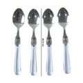 Food-grade stainless steel dessert spoons with stylish transparent handles