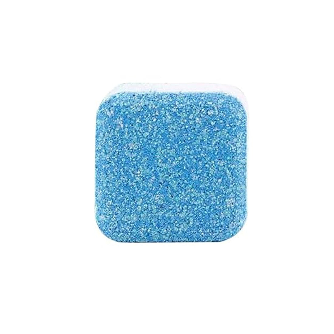 Effervescent washing machine cleaner tablet removing grime.