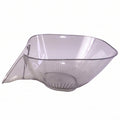 Side view of the lightweight, compact plastic strainer basket