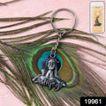 High-quality metal Shiva Face Keychain with secure chain and ring
