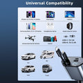 Detailed specifications label on 4-in-1 super fast car charger