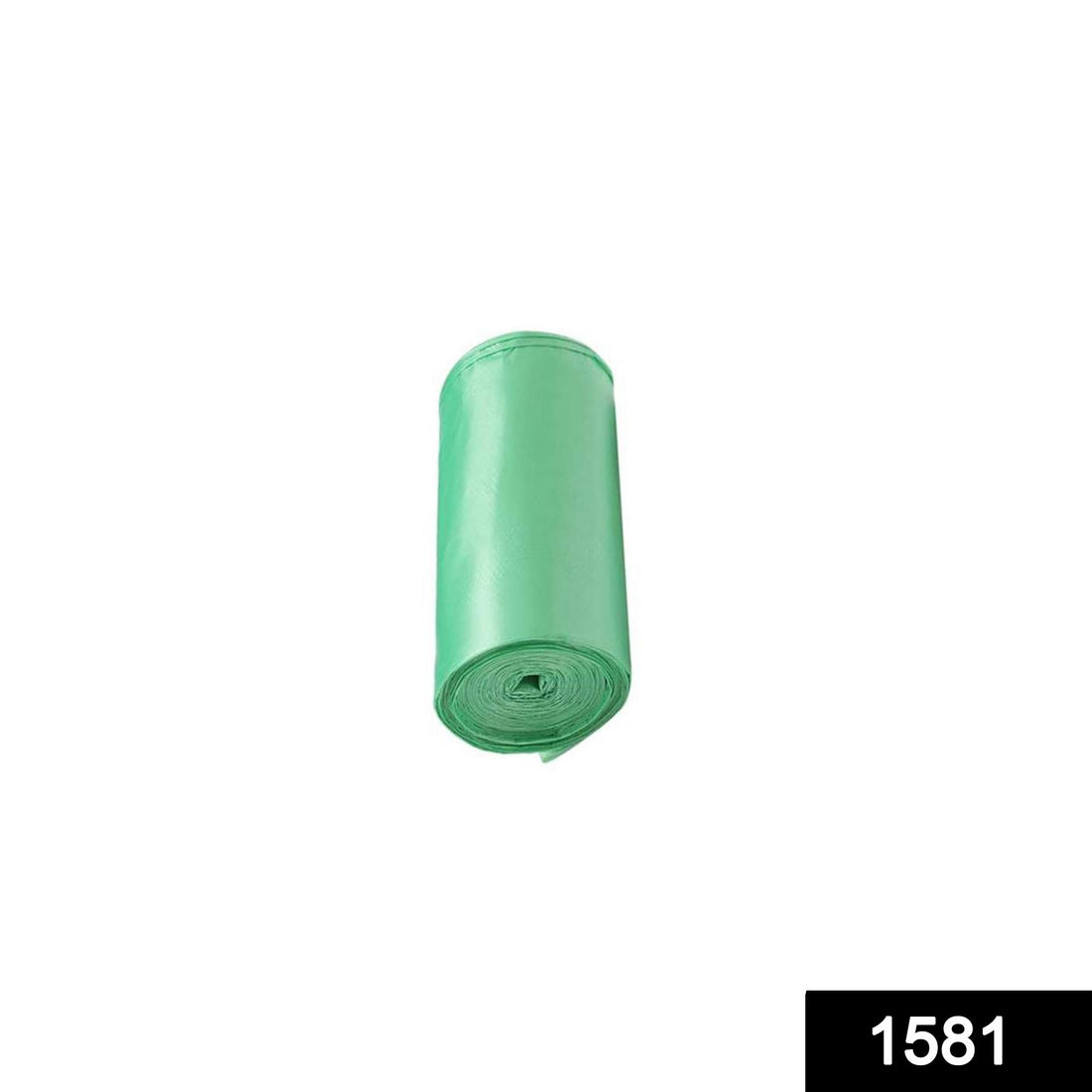 Roll of green compostable garbage bags (17x19) for sustainable waste disposal.
