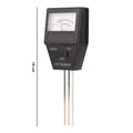 Size view of 18 cm height soil meter with white background