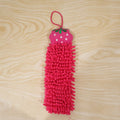 Live photo of microfiber chenille hanging hand towel