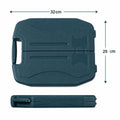 Dimensions and compact design of the home tool kit carry case.