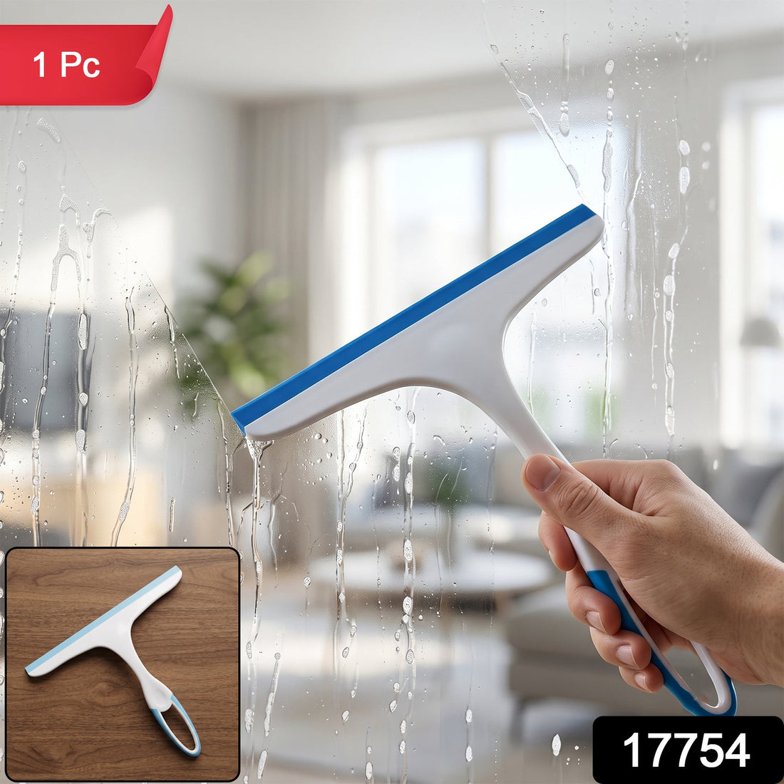 Plastic kitchen and shower squeegee wiper clean product image without SKU