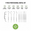 Detailed view of the reusable stainless steel floss pick, showcasing its design.