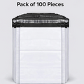 Stack of multiple 09x12 tamper proof courier bags ready for use.