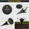 Energy efficient solar powered LED garden pathway light with durable stainless steel design