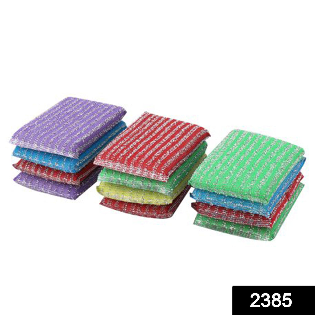 Pack of 12 scratch-proof scrubber pads for effective kitchen cleaning.