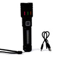Zoomable LED flashlight providing focused illumination outdoors