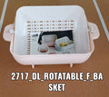 Detailed view of the plastic rotatable strainer's durable construction.