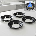 Four-piece gas stove flame protector ring set for standard burners