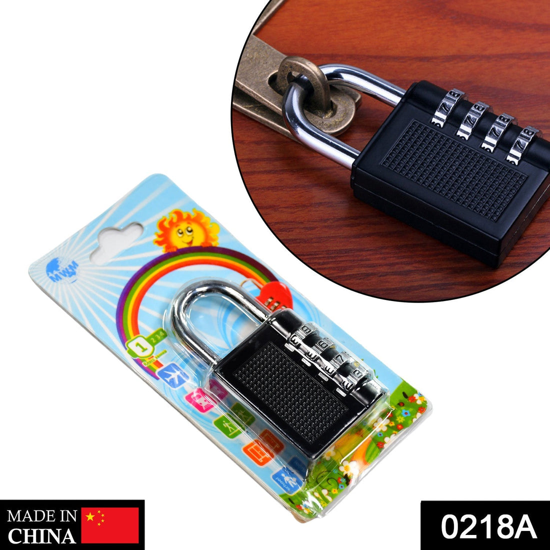 AutoSafeo 4-digit combination lock displaying its secure dial mechanism.