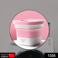 Portable mini washing machine, showcasing its foldable convenience.