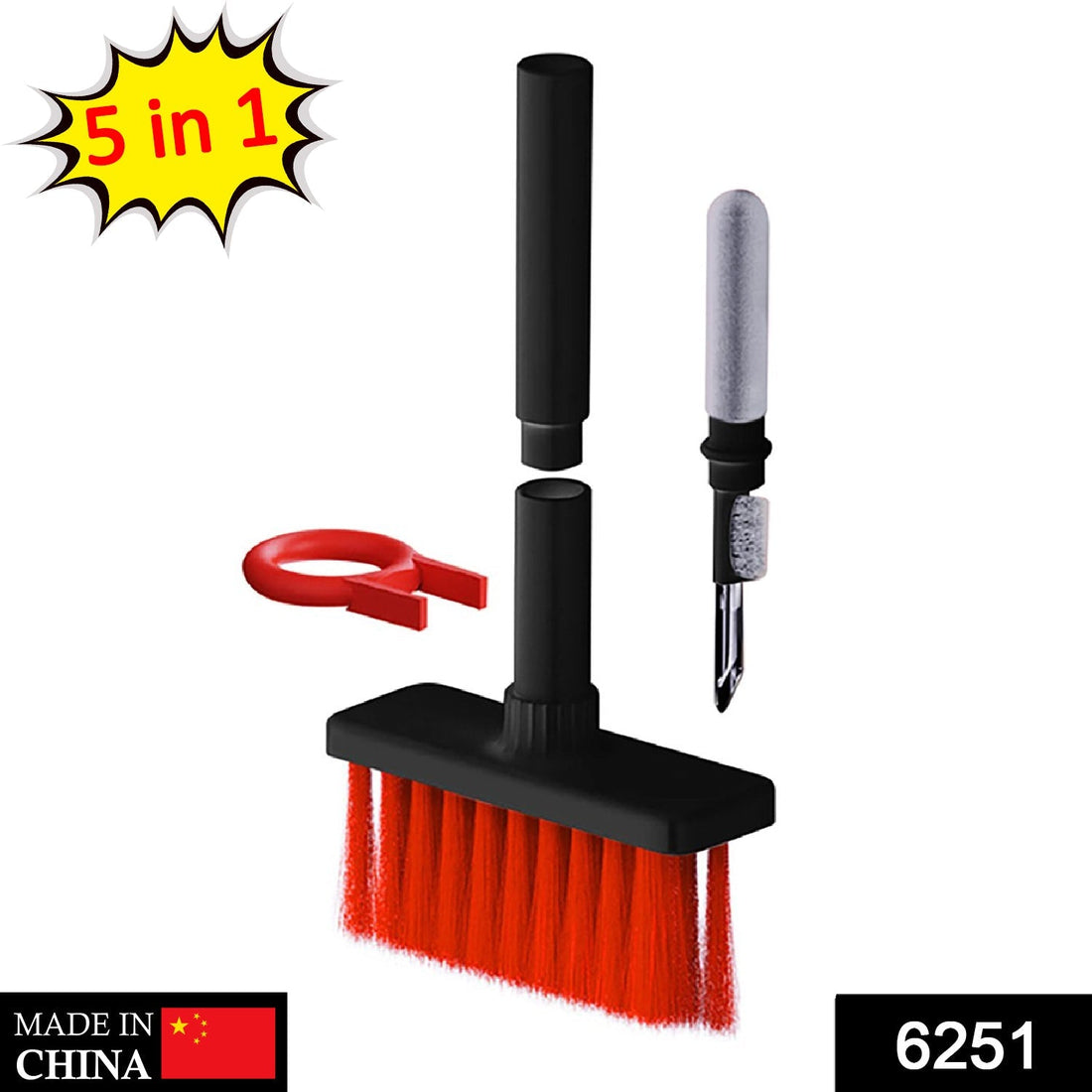 Dustiva 5-in-1 computer cleaning kit with various brushes and tools.