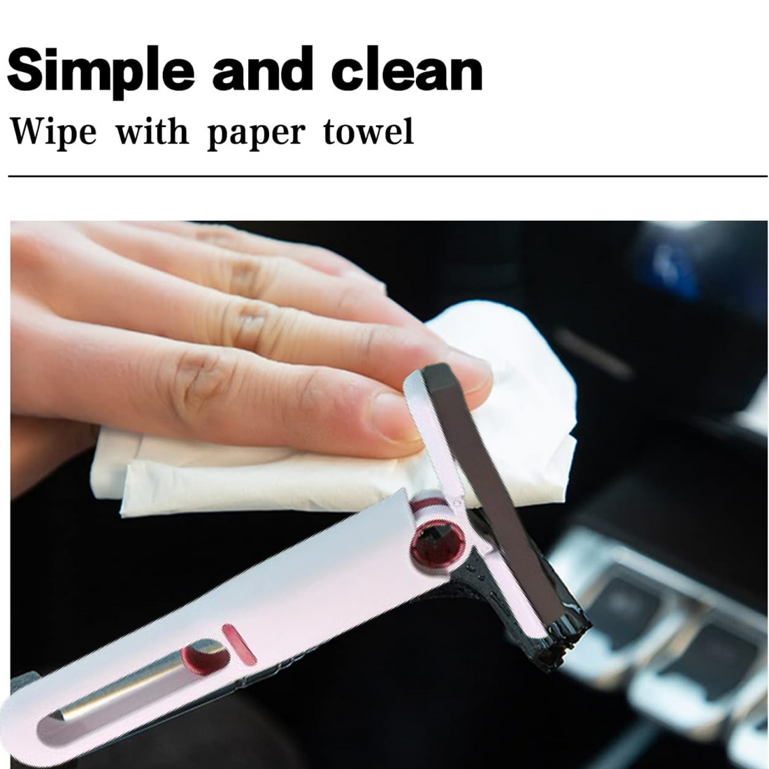 2-in-1 silicone wiper with long handle, ideal for windows and car windshields.