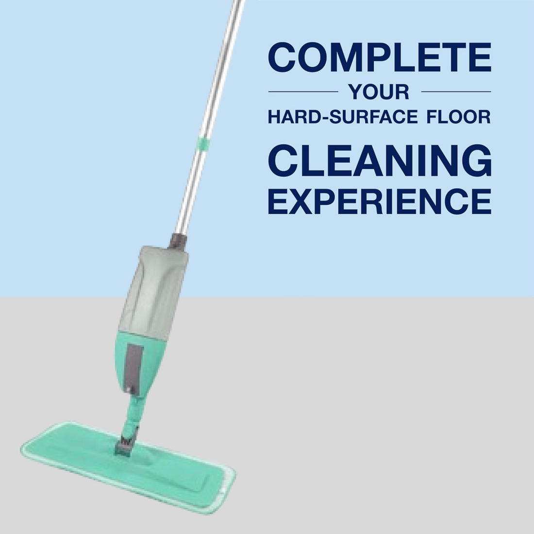 Close-up of the spray mop head with a removable microfiber cleaning pad.
