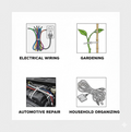 Black nylon cable ties effectively organizing a cluster of electrical wires.