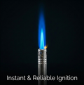 Front view of the ChefArmor stainless steel gas lighter with ergonomic handle.
