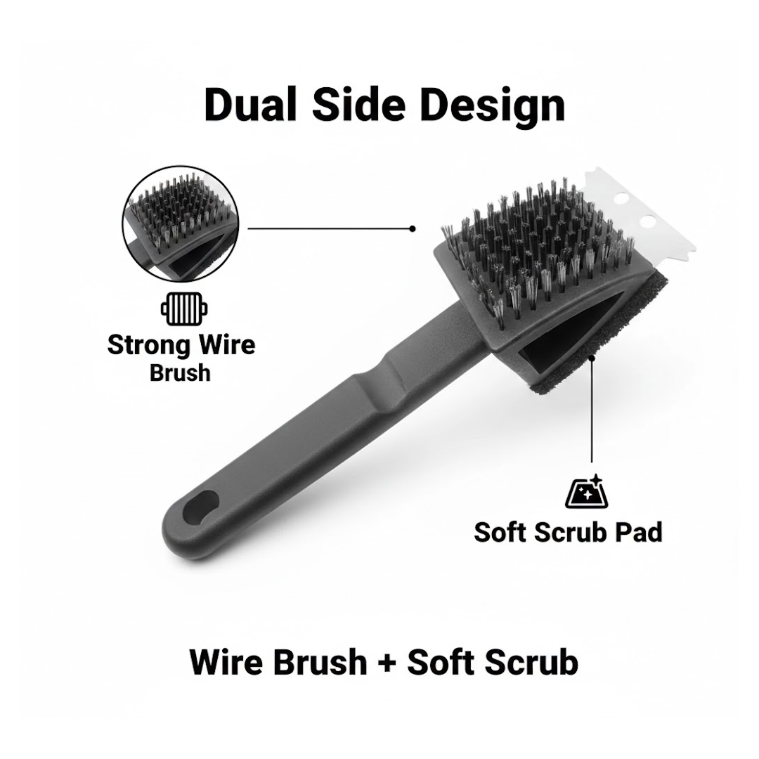 Black silicone toilet brush with its draining holder, ready for use in a modern bathroom.
