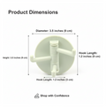 Rear view of the strong adhesive backing on the punch-free utility hook for easy installation.