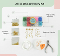 Close-up of colorful beads and metal clasps in DIY Jewellery Making Kit