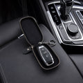 Close-up of zipper and clip on the smart remote key holder.