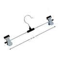 Black rubber-coated, non-slip anti-rust clips on a sturdy stainless steel hanger.