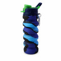 Size guide for collapsible silicone water bottle suitable for travel and gym