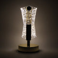 Side view of luxury LED double shade crystal table lamp