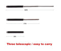 The multi-function collapsible self-defense stick ready for use.