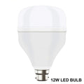 Illustration showing the wide application of a 12W LED bulb in various rooms.