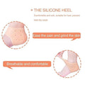 An individual wearing a silicone gel heel sock for effective heel repair and hydration.