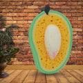 A single Mango Dish Sponge displayed, highlighting its unique fruit shape.