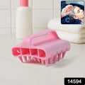Close-up of handle grip on scalp massager shampoo brush for easy use