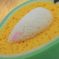 Detailed shot of the Mango Dish Sponge's soft, absorbent material.