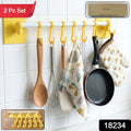 Mounted multipurpose kitchen hanging rack with rod and detachable J hooks