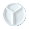 Stackable natural off-white compostable dinner plate with compartments