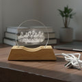 Decorative 3D crystal LED lamp with artistic running horses design