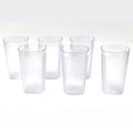 Ganesh 350ml unbreakable plastic drinking glasses, set of 6, arranged on a table.