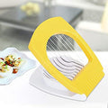 Ergonomic Quickslice Egg Cutter in action, demonstrating clean and precise slicing.