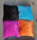 Elegant fluffy cushion pillow adding warmth to sofa