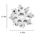 The durable stainless steel Snowflake Multi-Tool with its flathead screwdriver function.