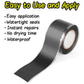 Hand applying the flexible BoltForce waterproof tape to a surface for a quick fix.